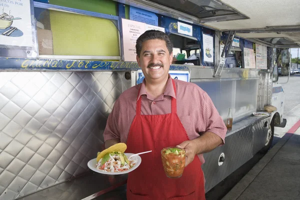 Café móvil van trabajador — Foto de Stock