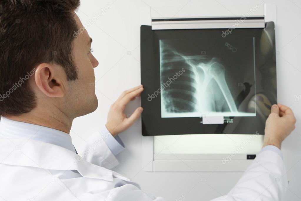 Doctor Examining X-Ray Report