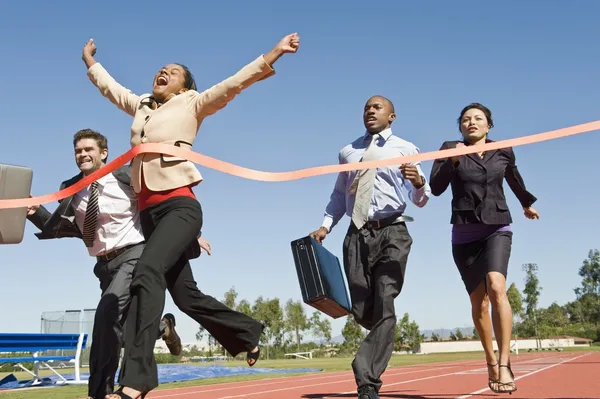 Business Crossing A linha vencedora — Fotografia de Stock