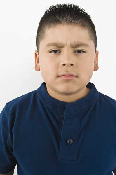 Preadolescent Boy Frowning — Stock Photo, Image