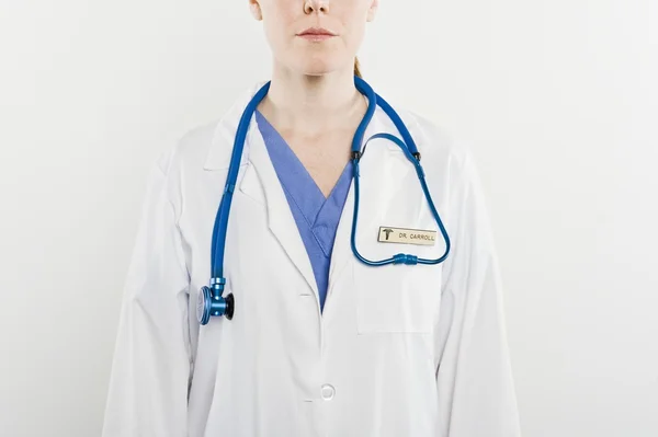 Midsection Of Doctor With Stethoscope Around Neck — Stock Photo, Image