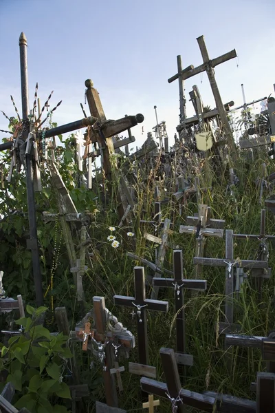 Holzkreuze auf dem litauischen Friedhof — Stockfoto