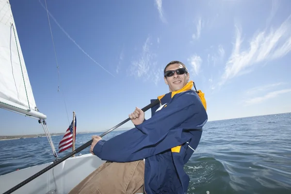 Young Man Sailing — Stock Photo, Image