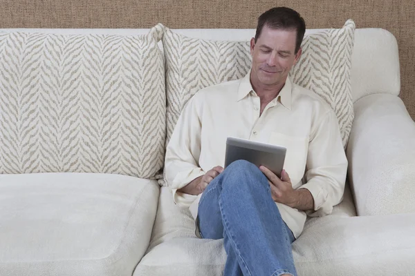 Man Using Digital Tablet At Home — Stock Photo, Image