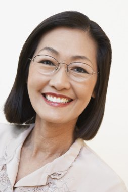 Middle aged asian woman clipart