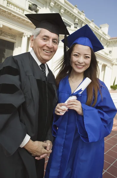 Dean and graduate — Stock Photo, Image