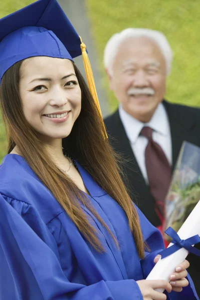 Graduate with Grandfather — Stock Photo, Image