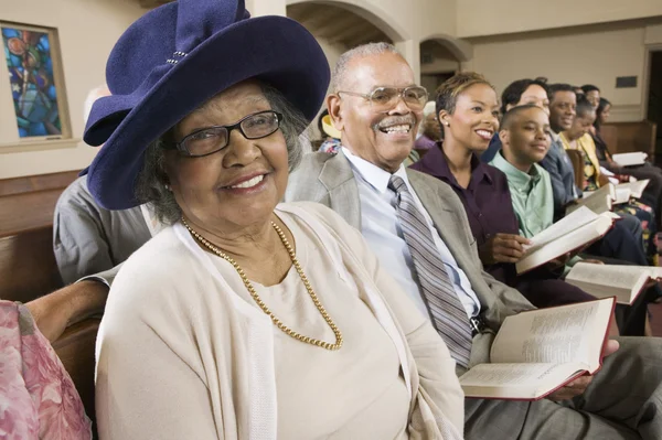 Senior Woman in Sunday  Church — Stock Photo, Image