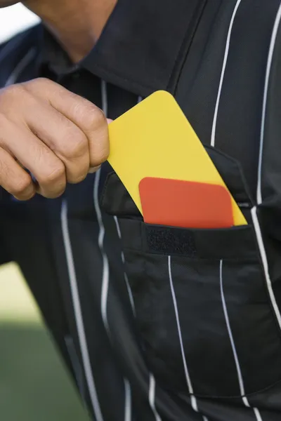 Referee taking card — Stock Photo, Image