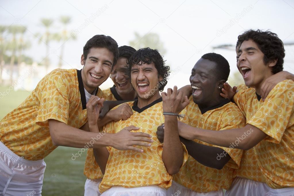 Players celebrating victory