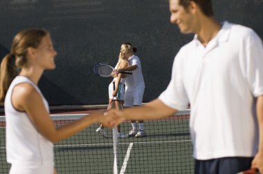 Tennis Players Shaking Hands clipart