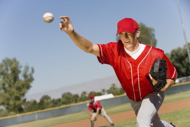 Baseball pitcher on mound clipart