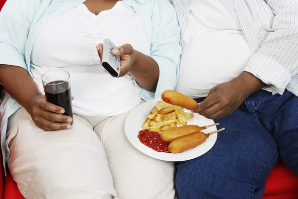 Pareja con sobrepeso — Foto de Stock