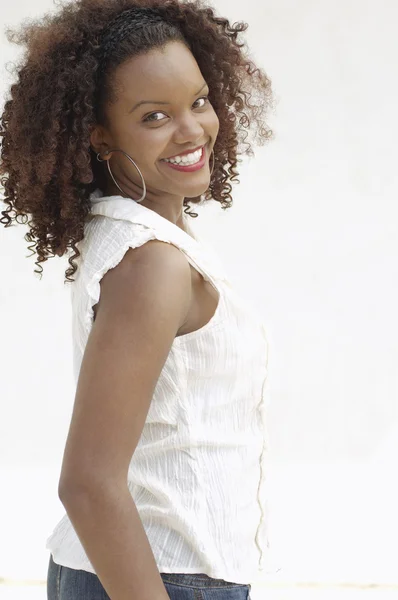 Woman with curly hair — Stock Photo, Image