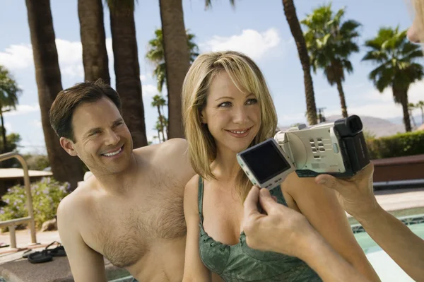 Woman Video Taping Couple — Stock Photo, Image