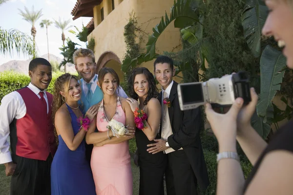Friends Being Videotaped at Prom — Stock Photo, Image