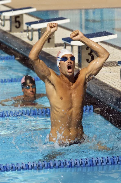 Winning Swimmer — Stock Photo, Image