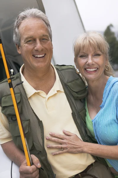 Fischer mit Frau — Stockfoto