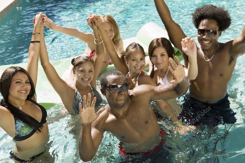 Teenager prison pool group