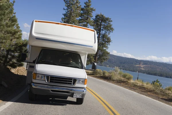 RV driving on mountain road — Stock Photo, Image