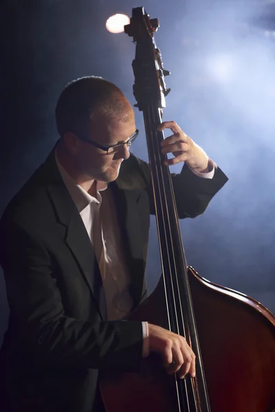 Double bass player Stock Picture