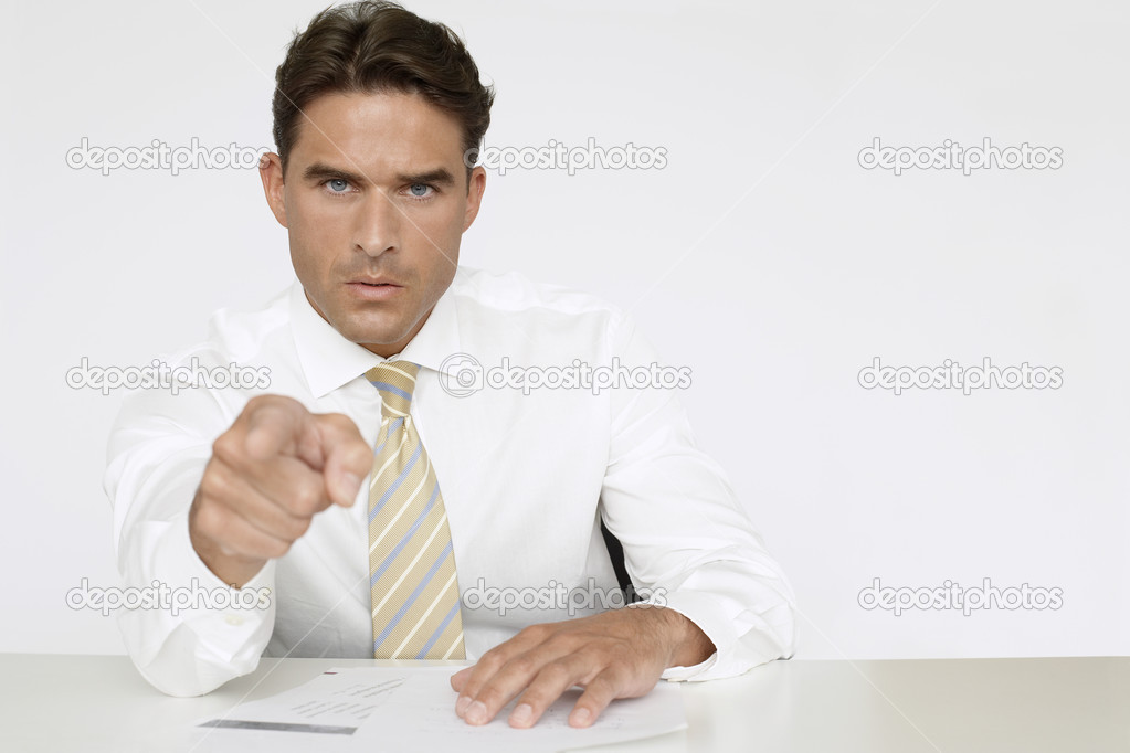 Businessman Pointing Finger