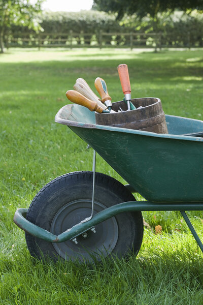 Wheelbarrow Full of Gardening Tools