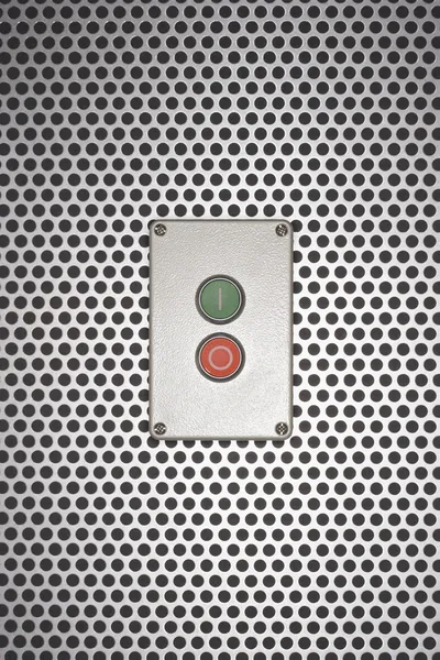Kırmızı ve yeşil düğme — Stok fotoğraf