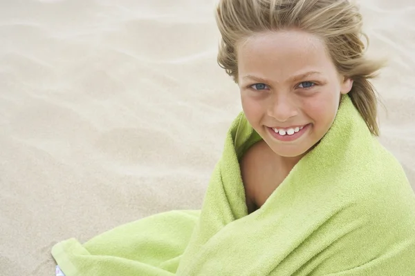 Boy Wrapped in Towel — Stock Photo, Image