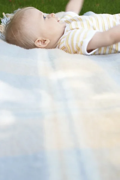Baby Lying on Blanket — Stock Photo, Image