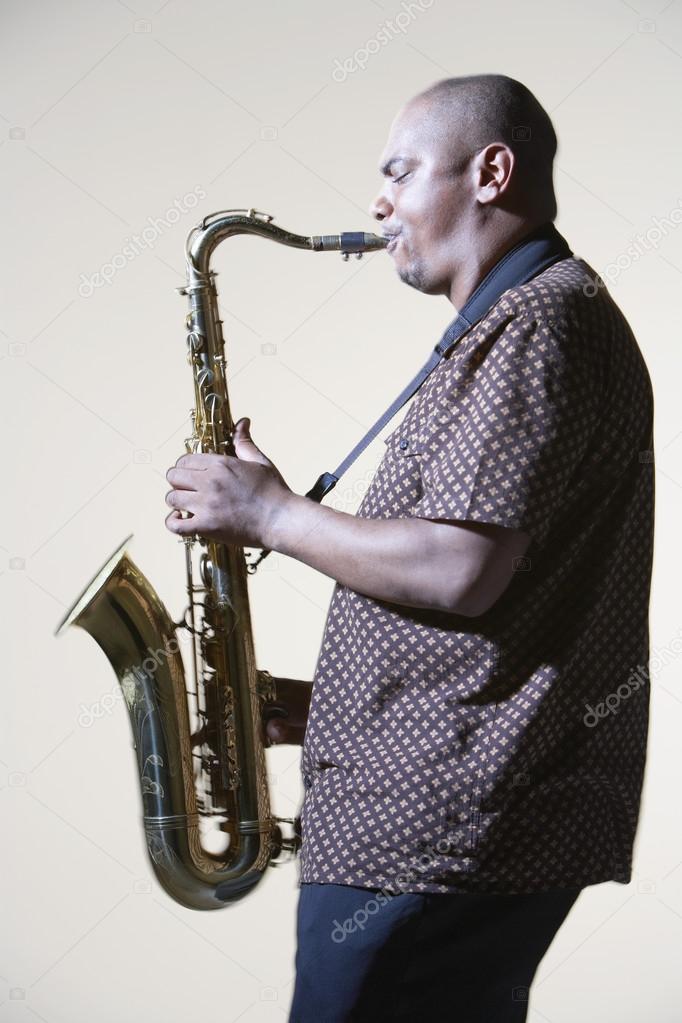 Man Playing Saxophone