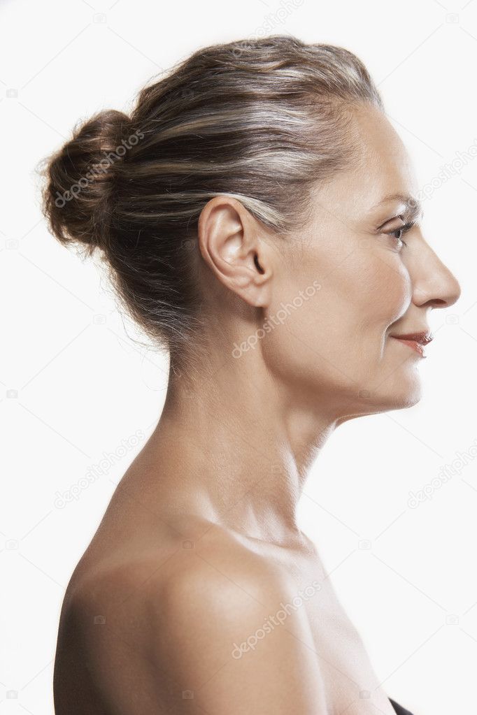 Middle-Aged Woman hair back