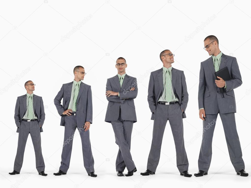 Businessmen in ascending order of height