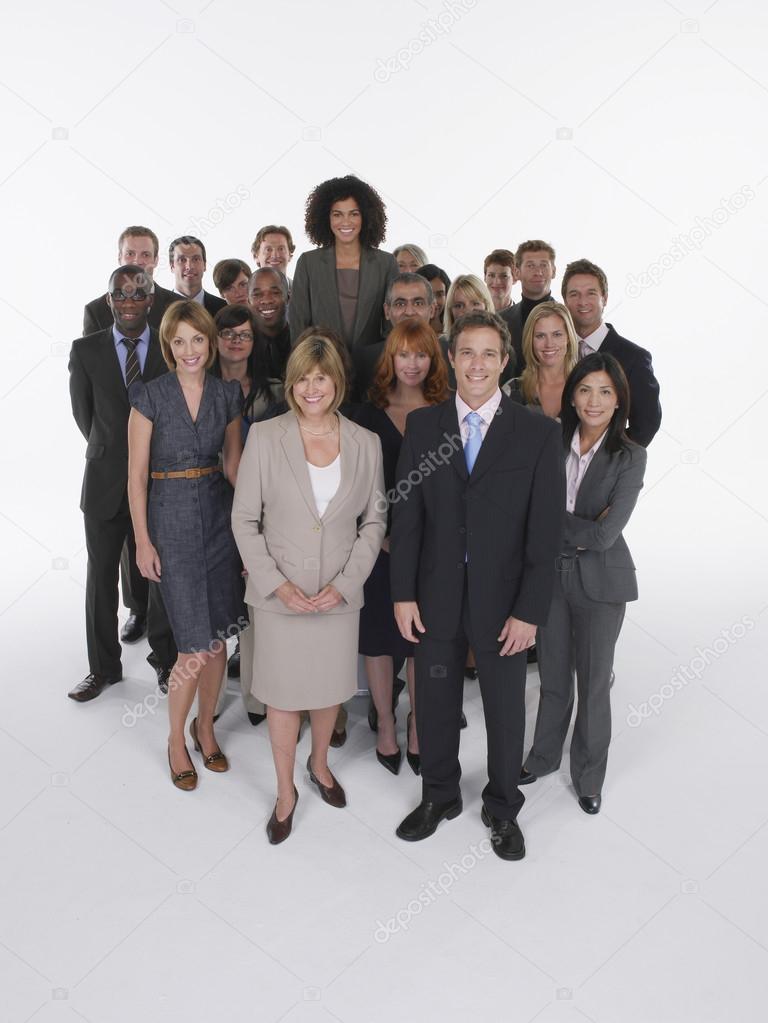 Multiethnic executives with businesswoman