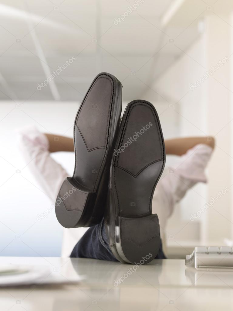 Businessman with Feet Up