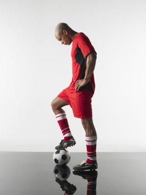 Bir top ile Futbolcu Futbolcu