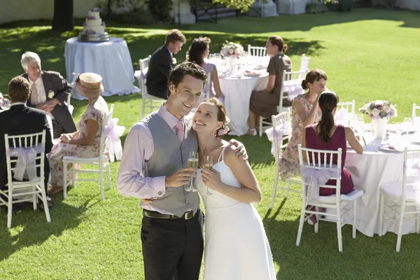 Bride and Groom at Reception — Stock Photo, Image