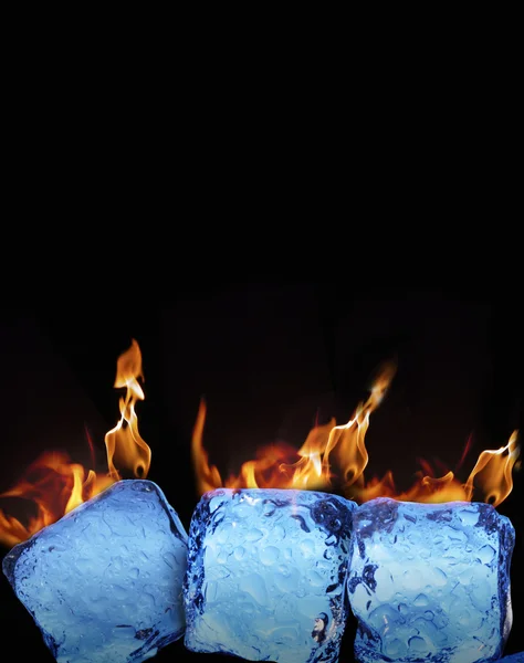 Burning ice cubes — Stock Photo, Image