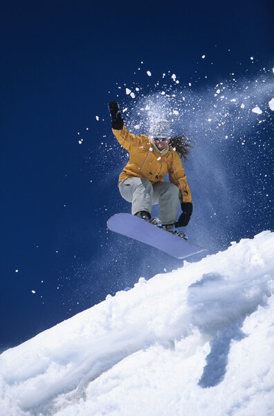Snowboarder mid-air