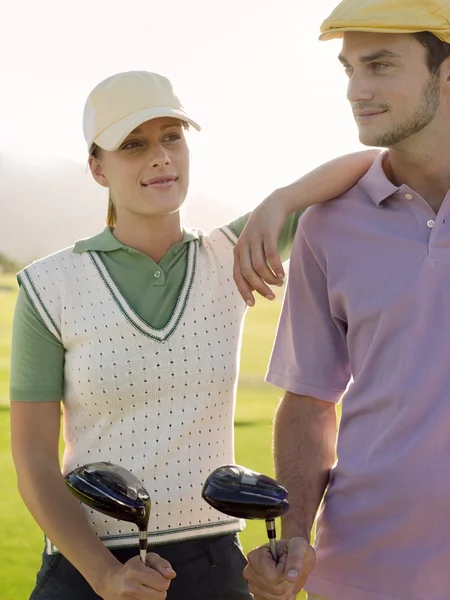 Two young golfers — Stock Photo, Image