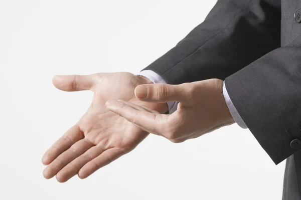 Businessman Making Hand Gestures — Stock Photo, Image