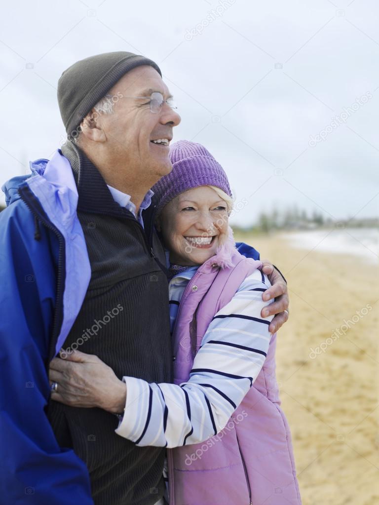 Senior couple embracing 