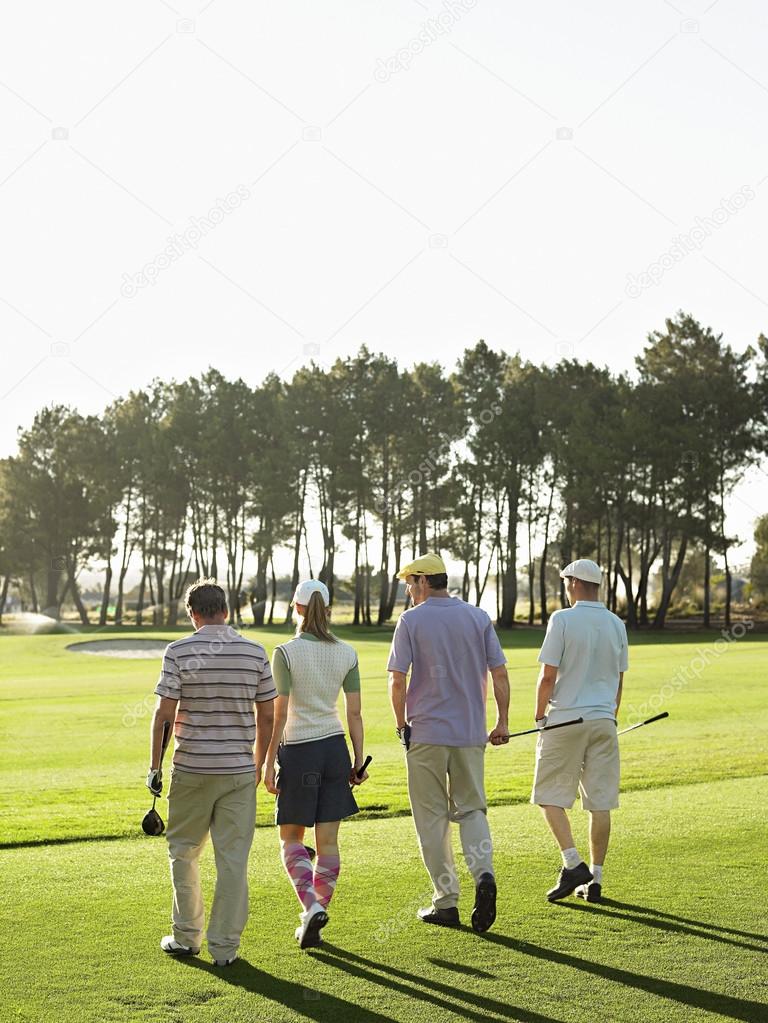 Golfers on golf course