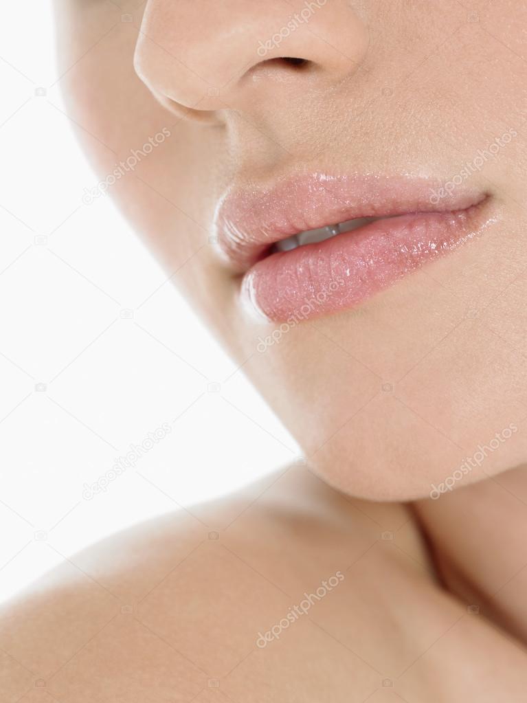 Young Woman Wearing Pink Lipstick
