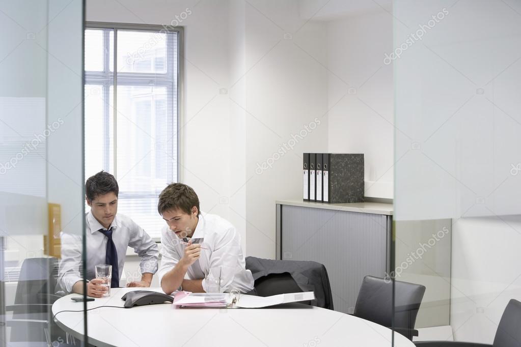 Businessmen having conference call