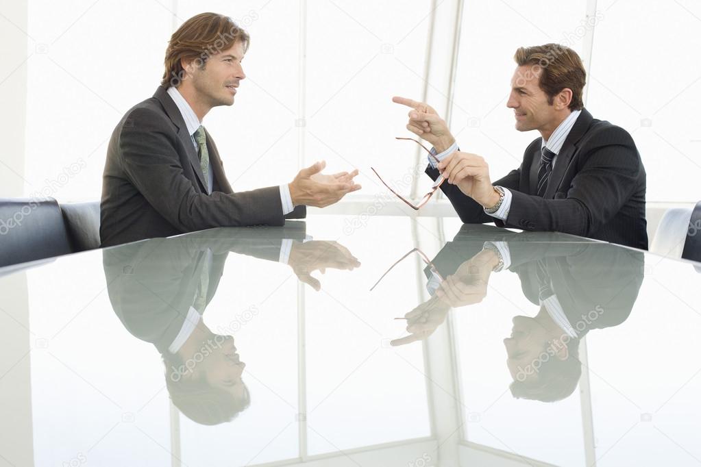 Business men talking