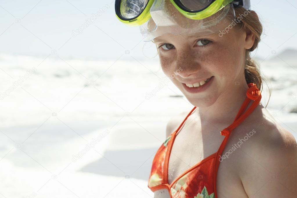 Girl wearing goggles