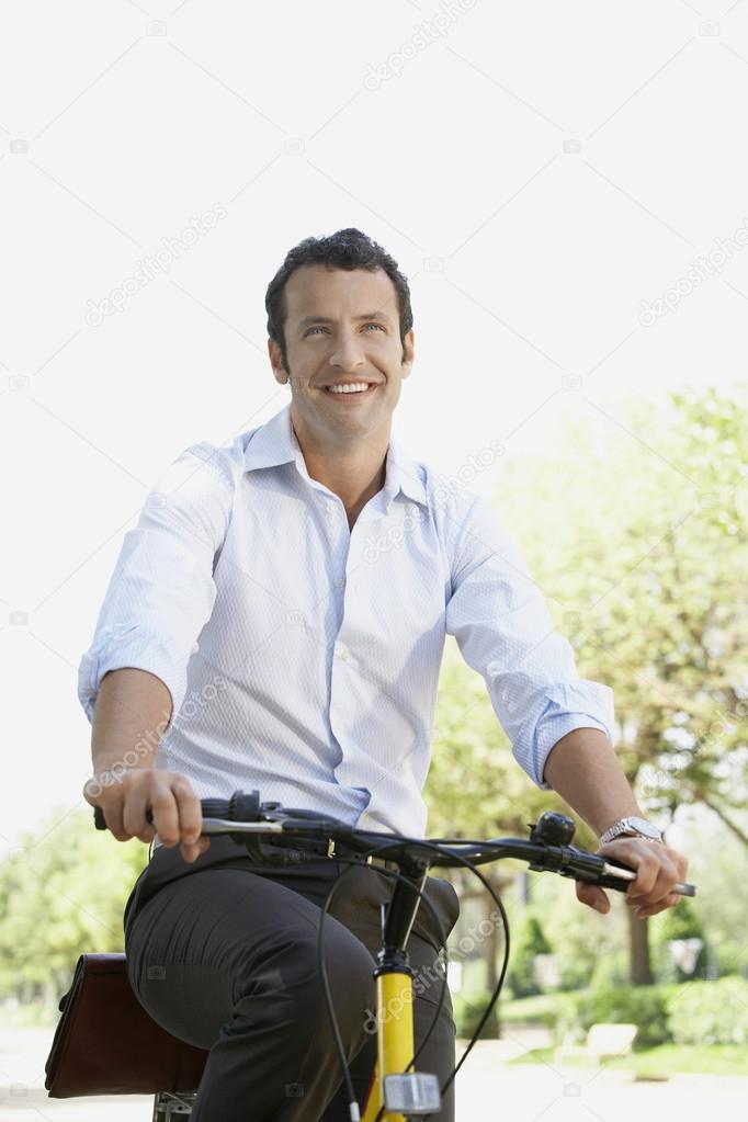 Businessman on bike