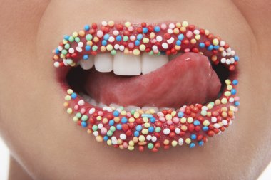 dil Dudak yalama içinde çikolata kaplı