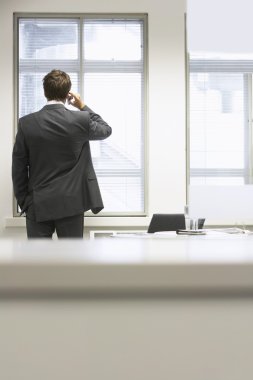 cep telefonuyla konuşan işadamı